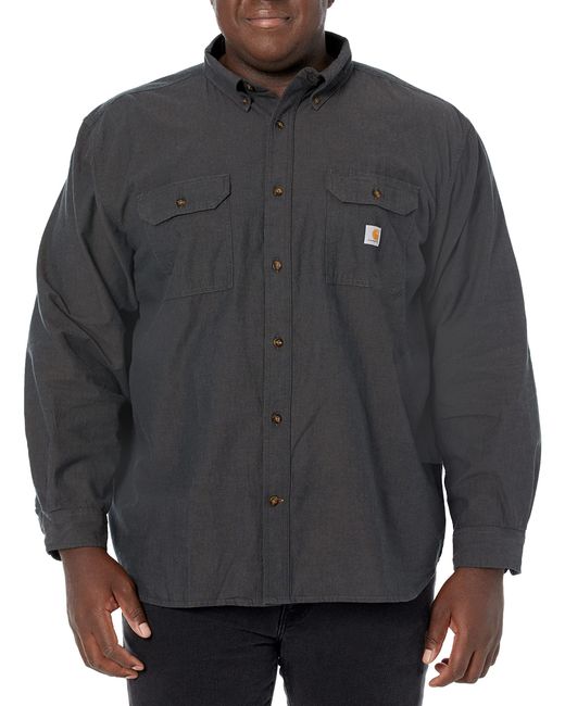 Carhartt Gray Loose Fit Midweight Chambray Long-sleeve Shirt for men