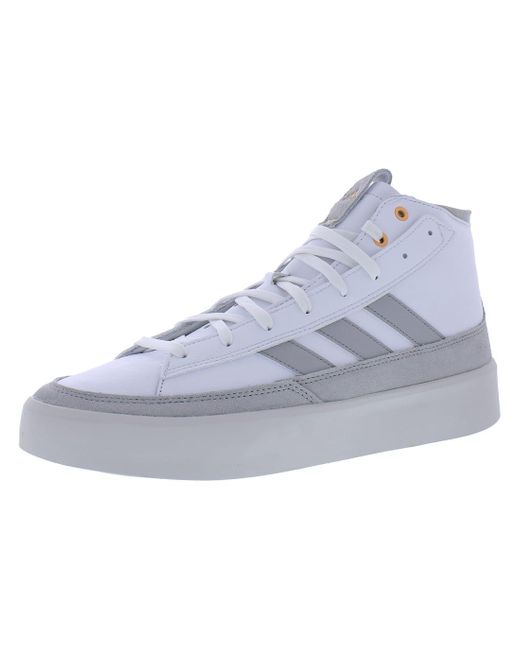 Adidas Gray Znsored Hi Premium Leather Shoes