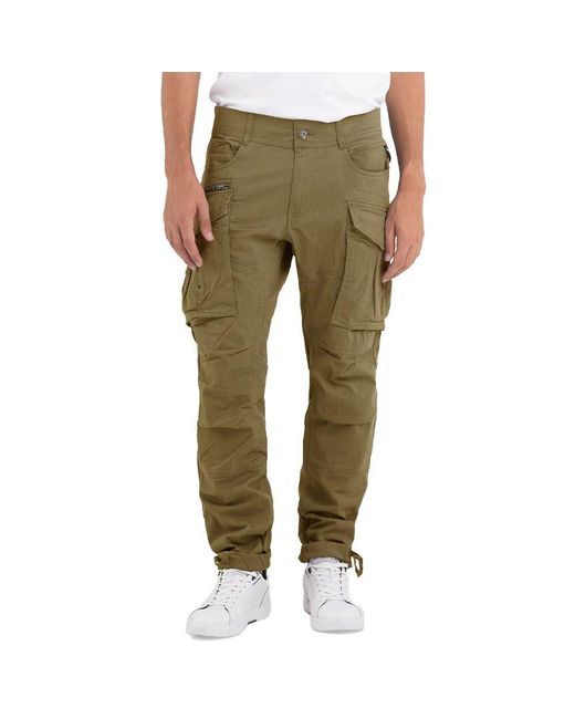 Replay Green Men's Cargo Trousers Made Of Comfort Cotton for men