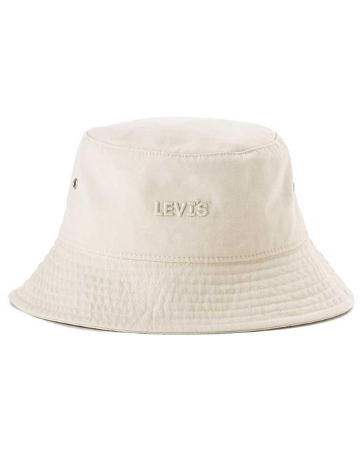 Levi's Natural Headline Logo Bucket Hat