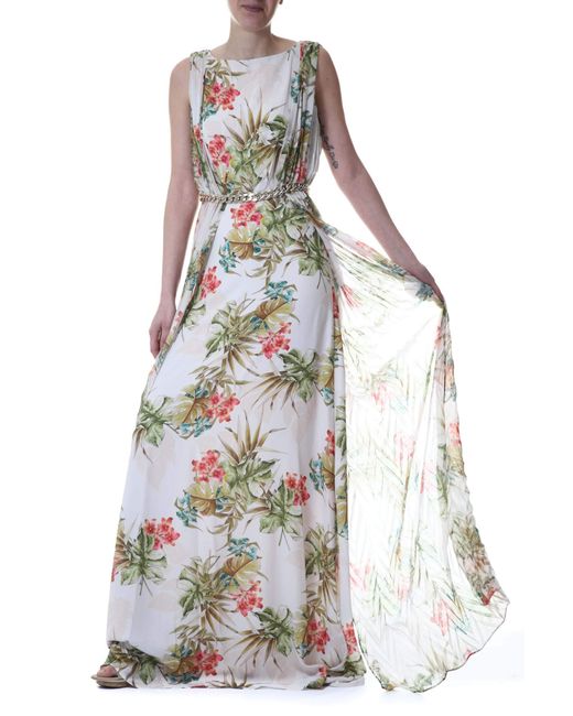 Abito Lungo Marciano Donna Tropical Bouquet 1GG7269539ZP0ZA di Guess in  Bianco - 11% di sconto | Lyst