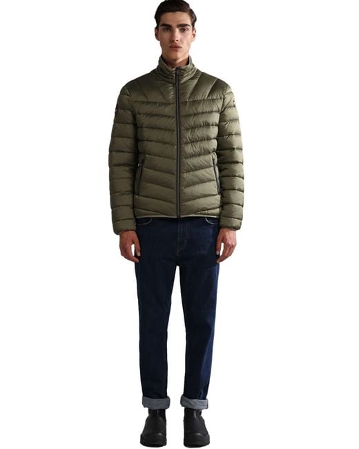 Napapijri Black Aerons High Neck Padded Jacket Np0a4gjn Dark Green for men