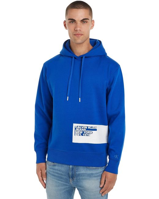 Jeans Stencil Blocking Logo Hoodie J30J324102 Felpe con Cappuccio di Calvin Klein in Blue da Uomo