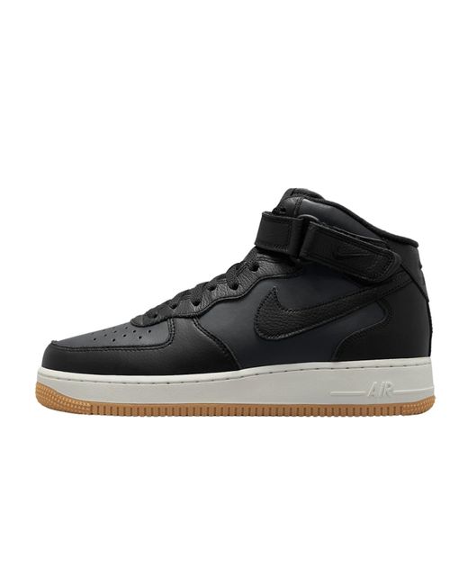 Nike Black Air Force 1 Mid '07 Lx Trainers Sneakers Leather Shoes Dv7585 for men