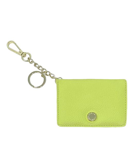Steve Madden Yellow Bfold Clip On Card Case Wallet With Keyring