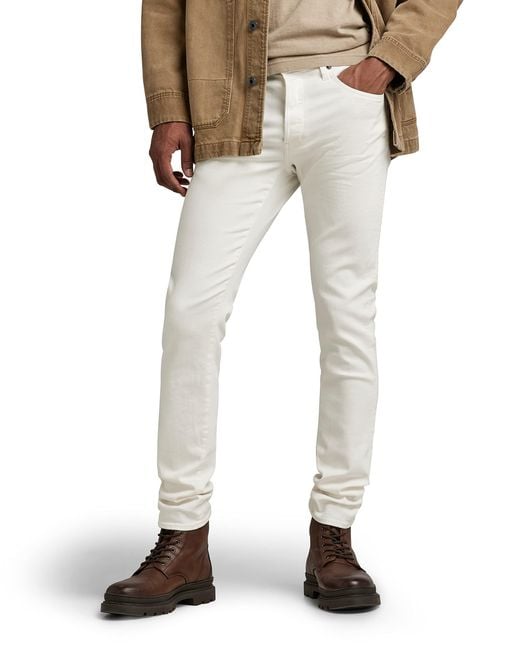 3301 Slim Jeans G-Star RAW de hombre de color Natural