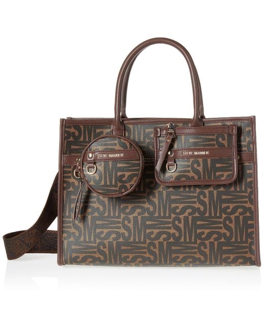 Steve Madden Brown Tile Multi Pouch Tote