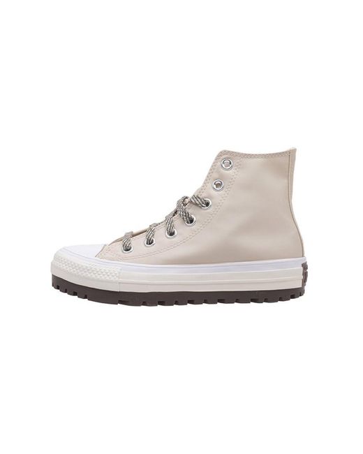 Converse Chuck Taylor All Star City Trek Beige High Top Sneaker in het White