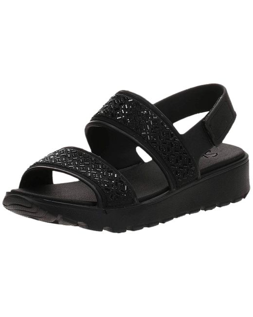 Skechers Cali Gear Footsteps-glam Party-rhinestone Molded Sling Back With  Luxe Foam Sandal in Black | Lyst