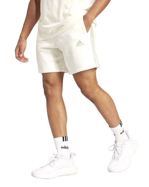 Essentials French Terry 3-Stripes Shorts Pantaloncini Casual di Adidas in White da Uomo