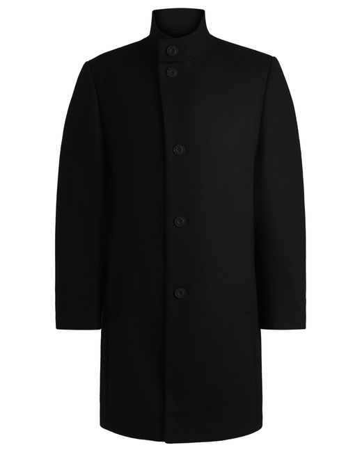 HUGO Regular-Fit Mantel Aus Woll-Mix in Black für Herren