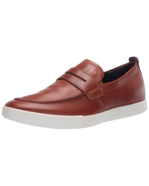 Ecco Leather Cathum Penny Loafer Sneaker in Amber Cow Nubuck (Red) for Men  - Save 19% - Lyst