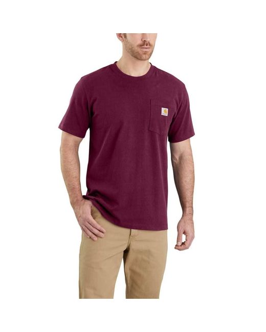 Carhartt Purple T-Shirt Relaxed Fit Heavyweight Short-Sleeve Pocket