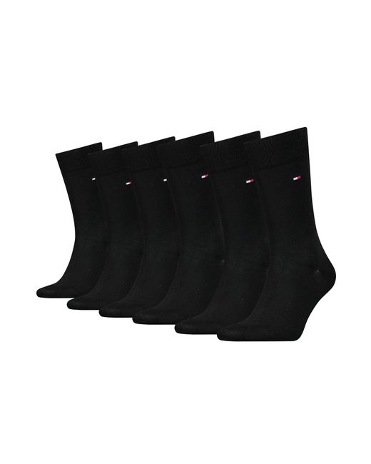 Tommy Hilfiger 6 Paar TH Socken Gr. 39-46 Business Socken in Black für Herren
