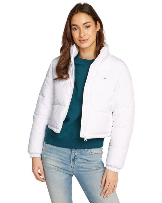 Tommy Hilfiger Blue Tommy Jeans 's Cropped Essential Down Puffer Jacket
