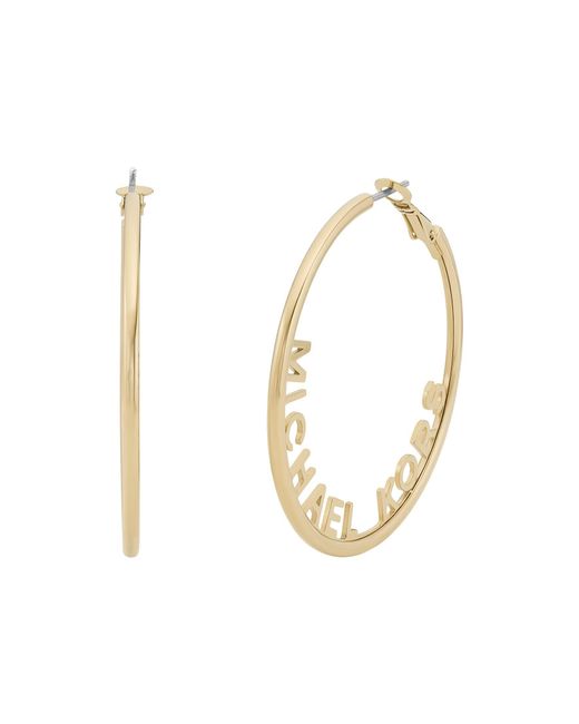 Michael Kors Metallic Gold-tone Stainless Steel Hoop Earrings