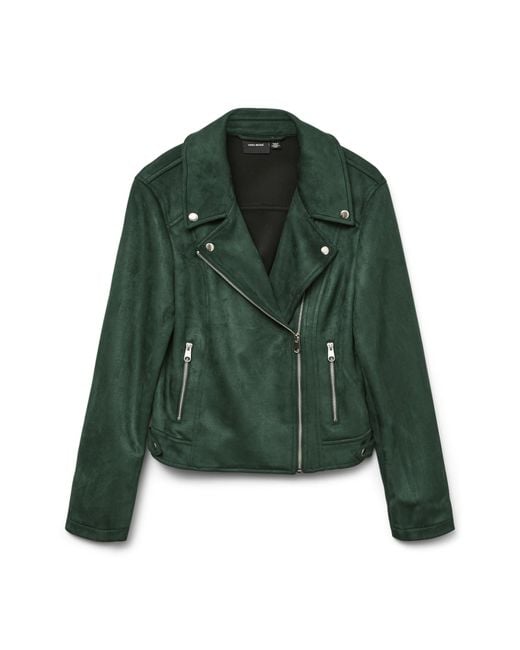 Vero Moda Green Vmjose Short Faux Suede Jacket Noos
