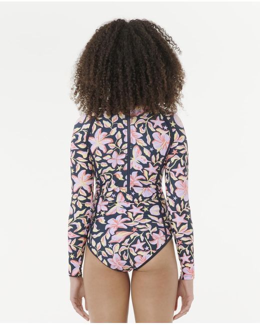 Rip Curl Blue Sunset Skies Long Sleeve Upf 50+ Surfsuit Swimsuit Rashguard