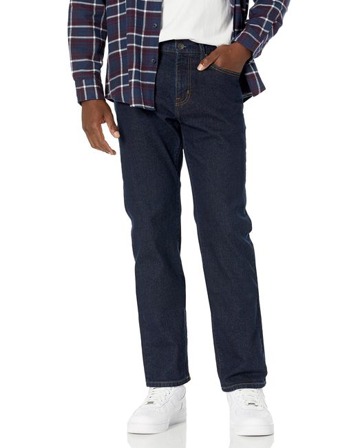 Pantalón Vaquero de Ajuste Recto Hombre Amazon Essentials de hombre de color Blue