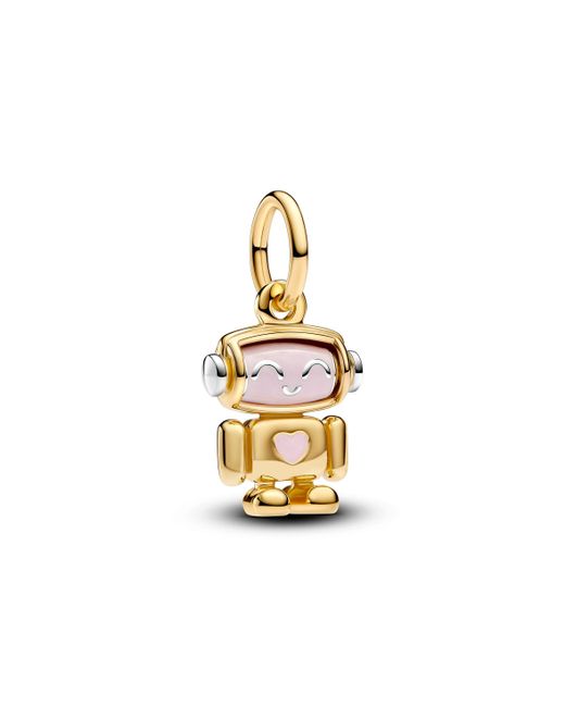 Spinnable Face Robot Dangle Charm 763441C01 di Pandora in Metallic
