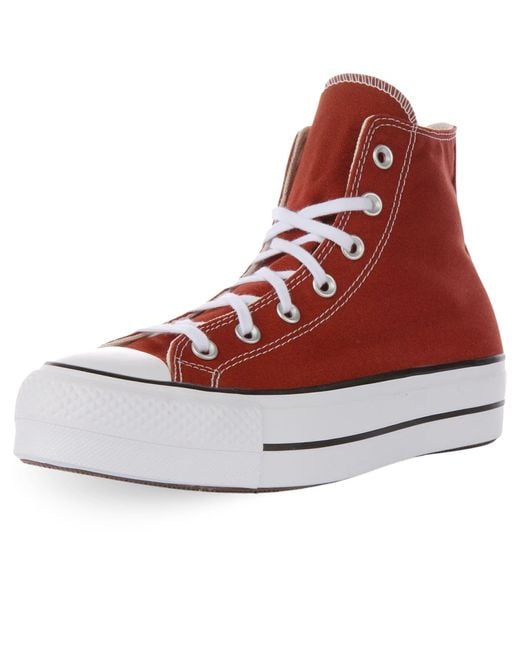 Scarpe Chuck Taylor all Star Lift Platform Taglia 38 Codice A14511C Rosso Donna di Converse in Brown