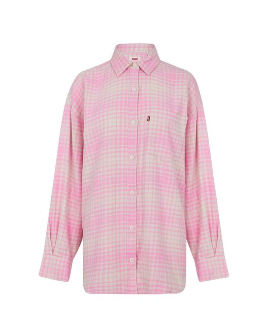 Levi's Pink S Overshirt Long Sleeve Collared Begonia S