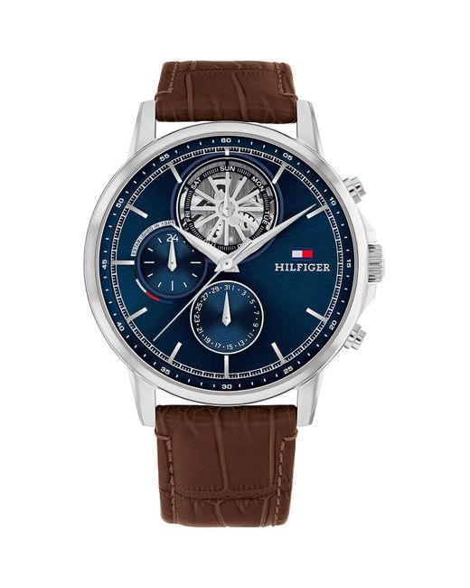 Tommy Hilfiger Wijzerplaat Kwarts Horloge Voor Collectie Met Leren Armband in het Blue voor heren