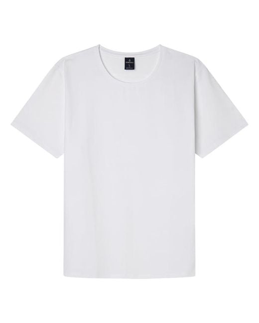 Camiseta de Lycra con Cuello Redondo básica algodón Springfield de hombre de color White