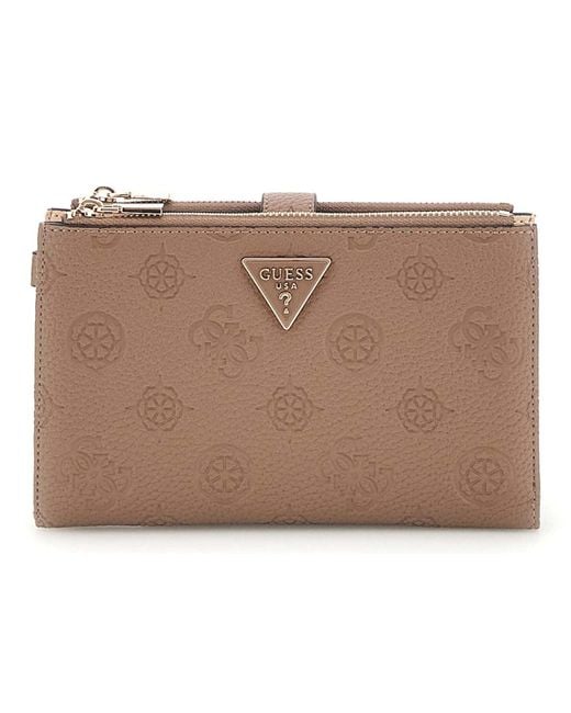 Porte-Monnaie Cresidia II SLG Double Zip Organizer Dark Taupe Logo Guess en coloris Black