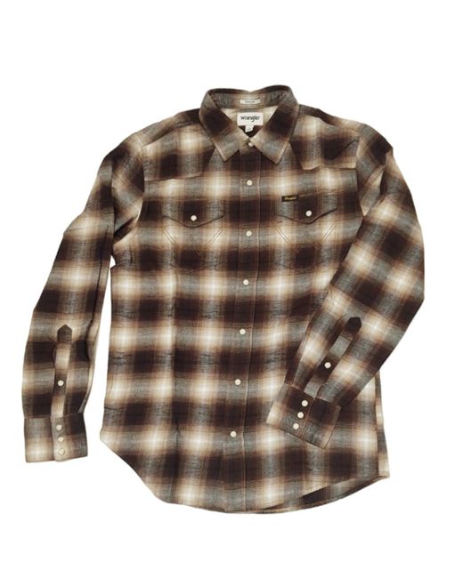 Wrangler Brown Ls Western Shirt for men