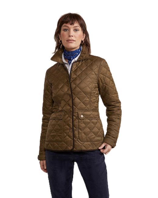 Mountain Warehouse Brown Hinter Harlow Womens Short Quilted Jacket Khaki 14
