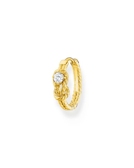 Thomas Sabo Metallic Single Creole Rope With Knots Gold Plated Silver Cr695-414-14