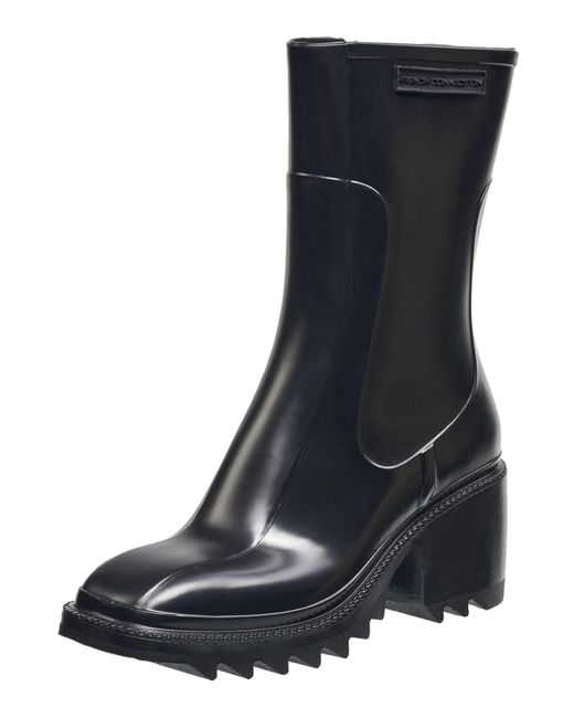 French Connection Black Kloe Terrain Ankle Booties Comfortable Work Fall Winter Pointy Toe Fashion Shoes Pull On Heeled Hiking Rain Boots For