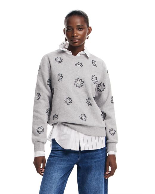 Sudadera de ga Larga para Mujer Desigual de color Gray