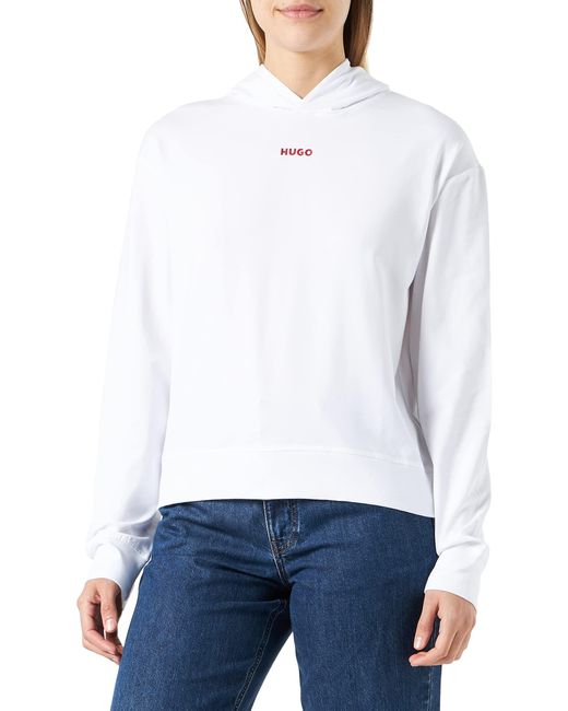 HUGO White Shuffle_hoodie Loungew_sweatshirt