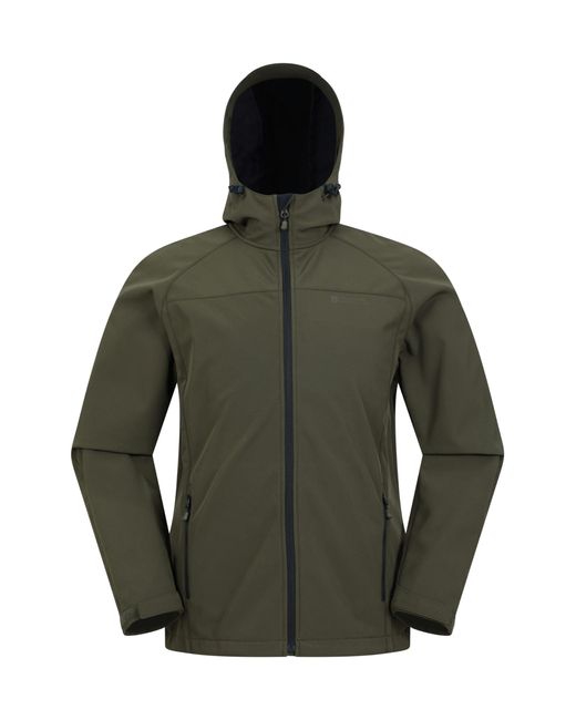 Mountain Warehouse Green Breathable & Water Resistant Rain Coat With Adjustable Fit & Side Pockets - For Spring for men