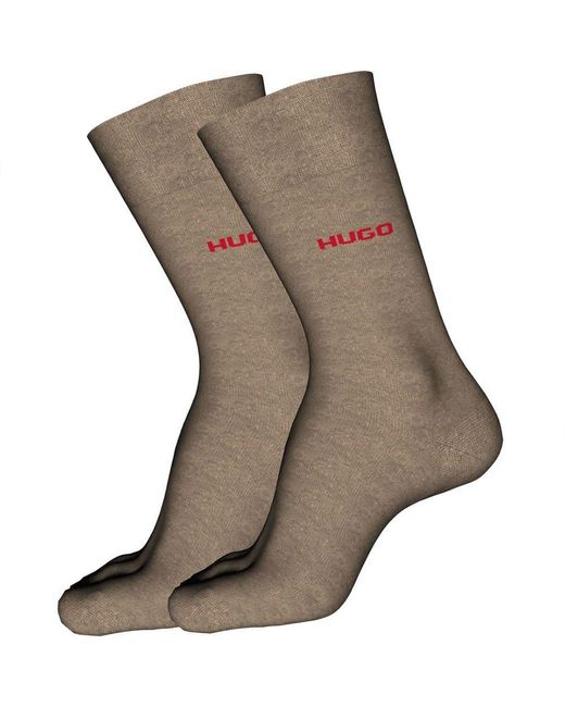 HUGO Gray Uni Colors Socks 2 Pairs Eu 43-46 Man for men