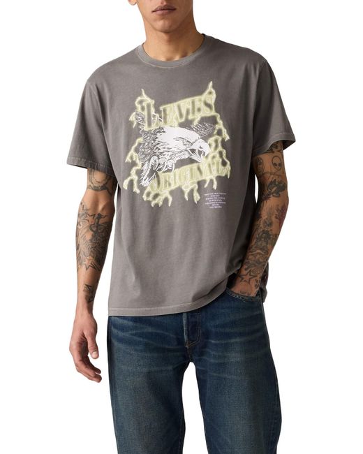 Levi's Ss Relaxed Fit Tee Lightning Eagle Smoke in het Black voor heren
