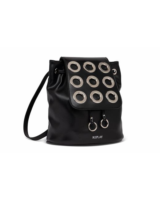 Replay Black Women's Backpack With Hole Details