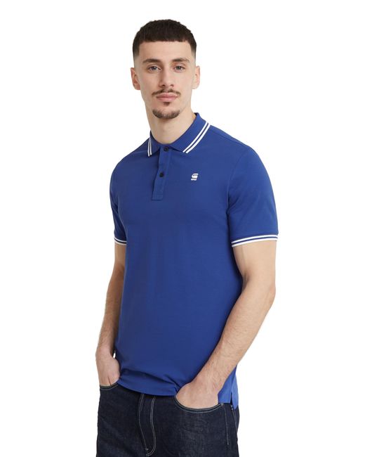 G-Star RAW Dunda Slim Stripe Poloshirt in Blue für Herren
