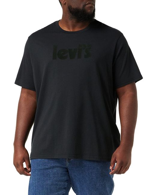 Levi's Black Ss Relaxed Fit Tee T-shirt Caviar Poster for men