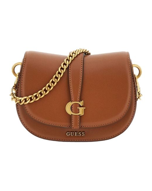 Kuba Mini Crossbody Flap Cognac di Guess in Brown