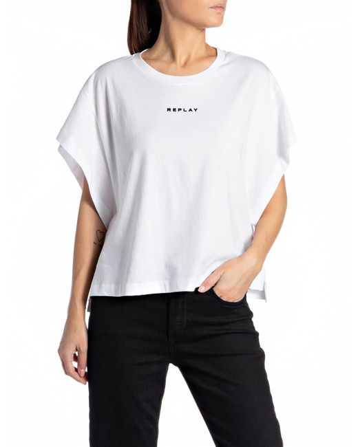 Replay White W3685.000.23120p Short Sleeve T-shirt
