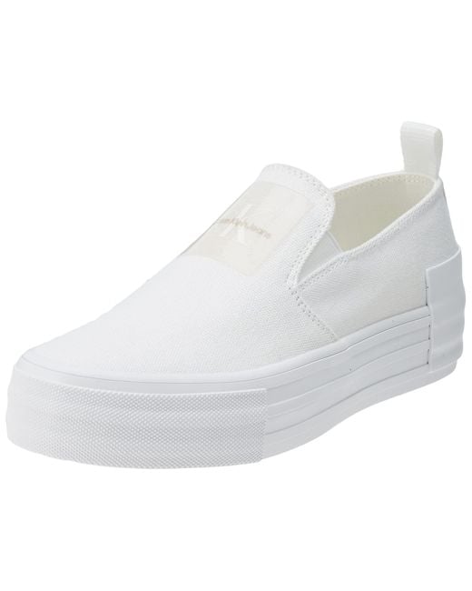Calvin Klein White Bold Vulc Flatf Slipon Wn Vulkanisierter Sneaker