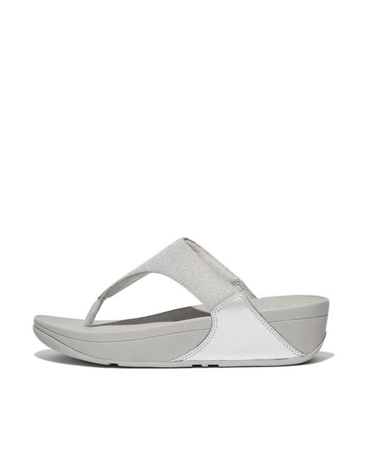 Fitflop White Lulu Shimmerlux Toe-post Sandals