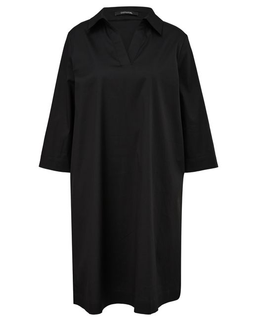 Comma, Black Midi Kleid mit Hemdkragen
