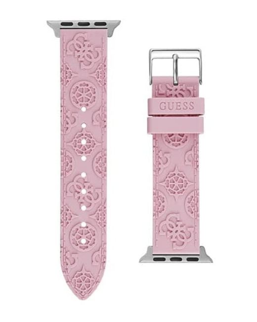 Guess Pink Logo Silicone Strap 42mm, 43mm ,44mm Apple Watch Band