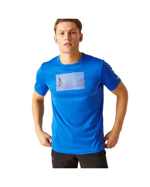 Maglietta tecnica a maniche corte da uomo Fingal Slogan III di Regatta in Blue da Uomo