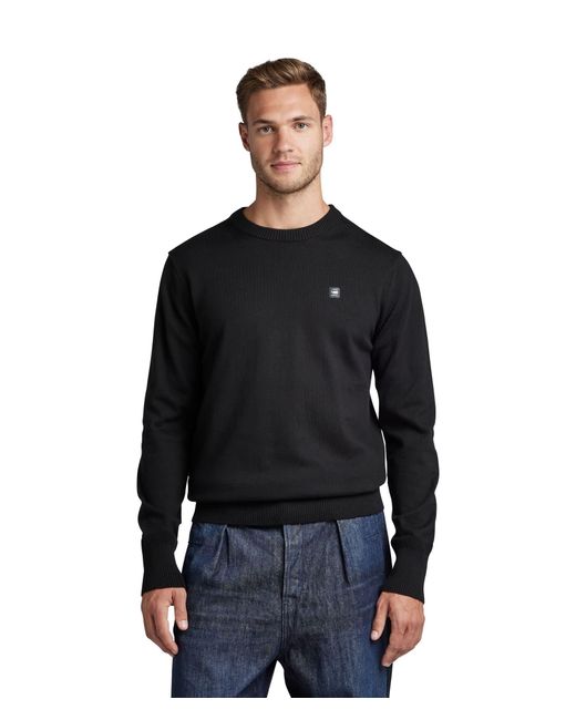 G-Star RAW Premium Core R Knit Pullover Sweater in het Black voor heren