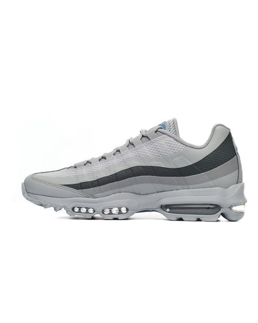 Nike Gray Air Max 95 Ultra Trainers Sneakers Leather Shoes Fn7802 for men